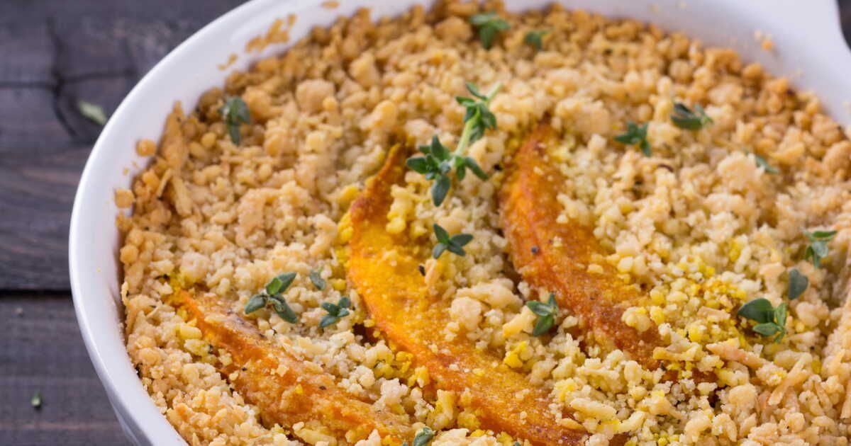 Découvrez le crumble salé au potimarron et saumon qui va épater vos convives