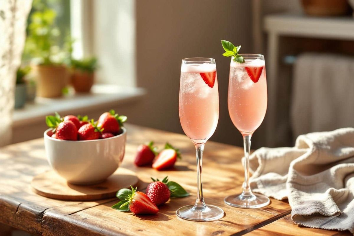 Un cocktail d'été rafraîchissant : découvrez le basilic fraise pétillant sans alcool