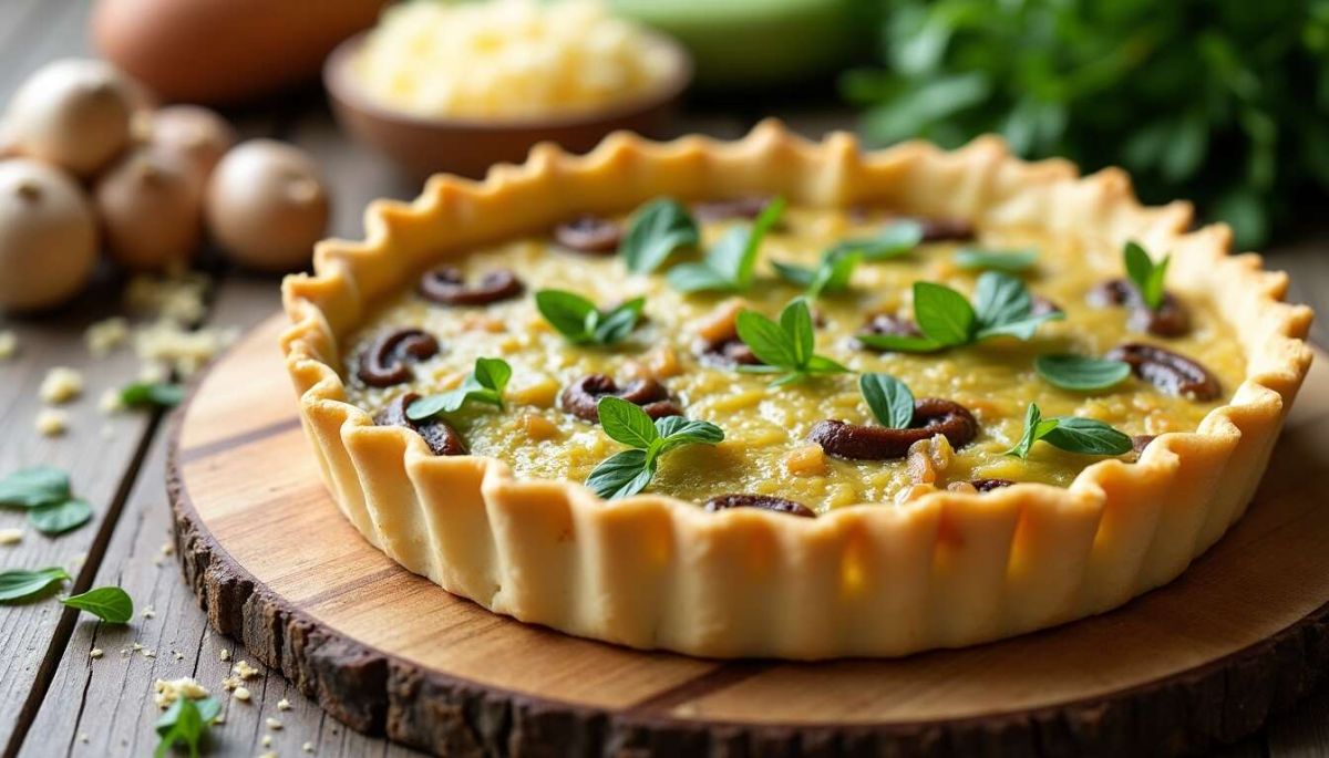 Recette de quiche aux poireaux et champignons