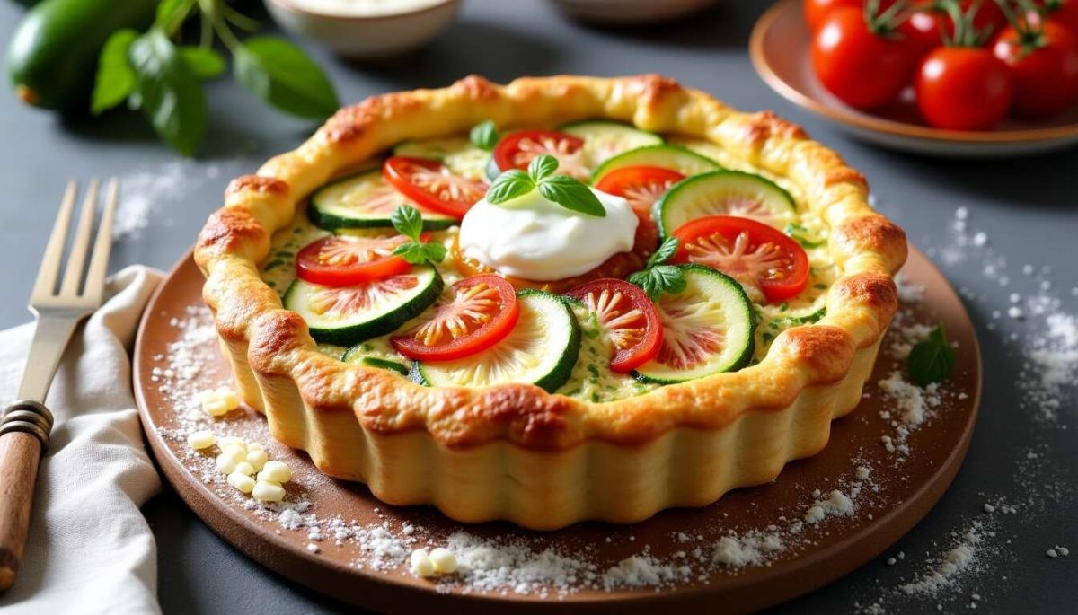 Clafoutis revisité : courgettes, tomates et chorizo pour un été savoureux