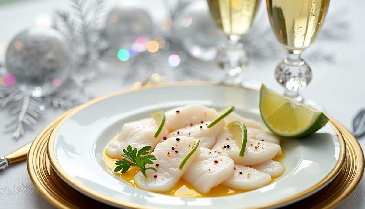 Carpaccio de Saint-Jacques aux saveurs exotiques pour une entrée chic