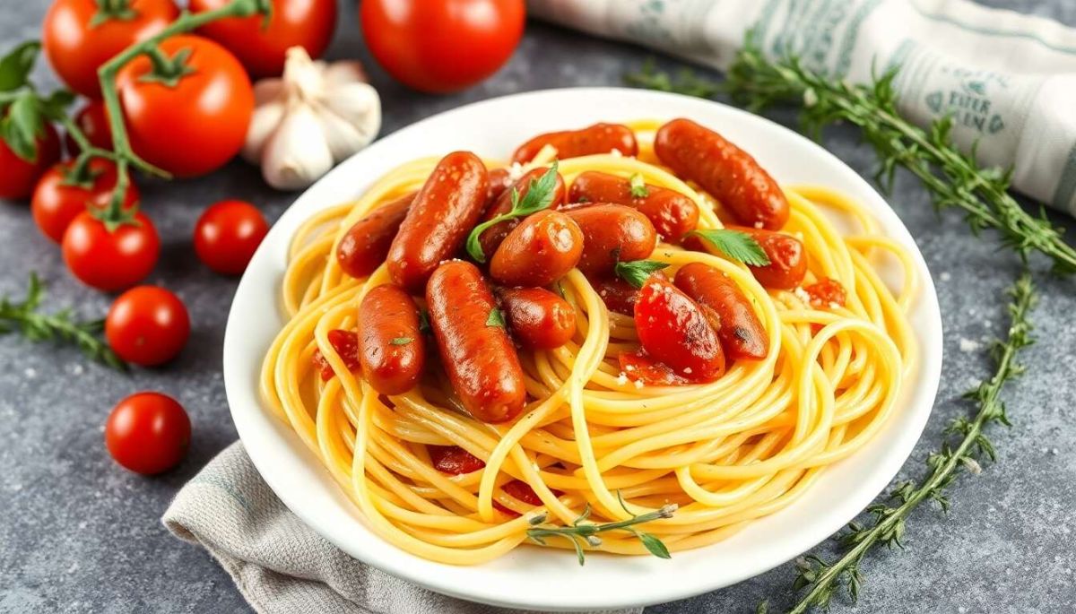 Découvrez la recette gourmande des spaghettis aux chipolatas