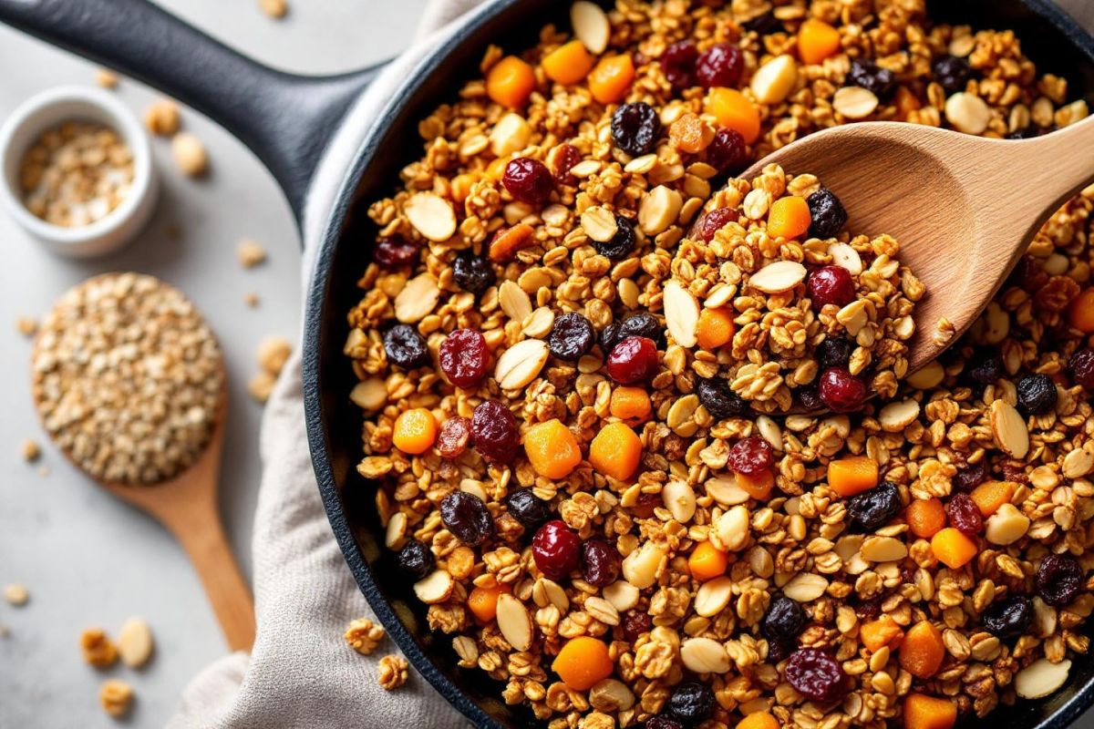 Une touche de folie pour vos petits déjeuners : le granola poêlé aux fruits secs