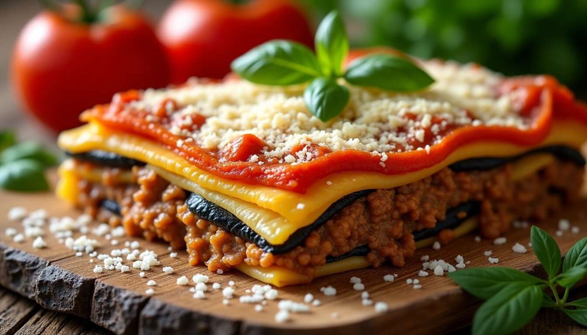Des lasagnes d'aubergines au boeuf légères pour un repas savoureux