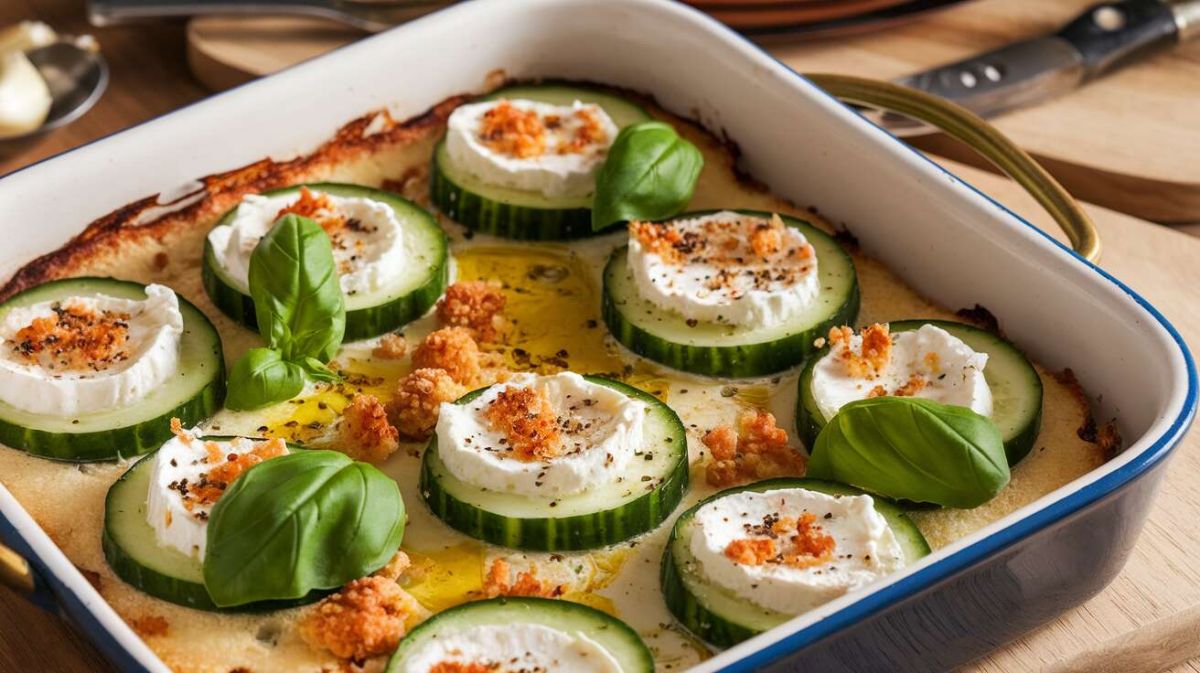 Un gratin d'été léger au concombre et chèvre pour sublimer vos repas ensoleillés