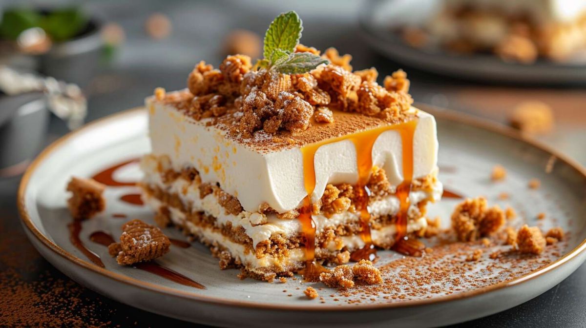 Un tiramisu au caramel beurre salé et spéculoos qui réveille les papilles